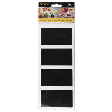 Securit Adhesive Chalkboard Labels Rectangle (Pack of 8) CM569