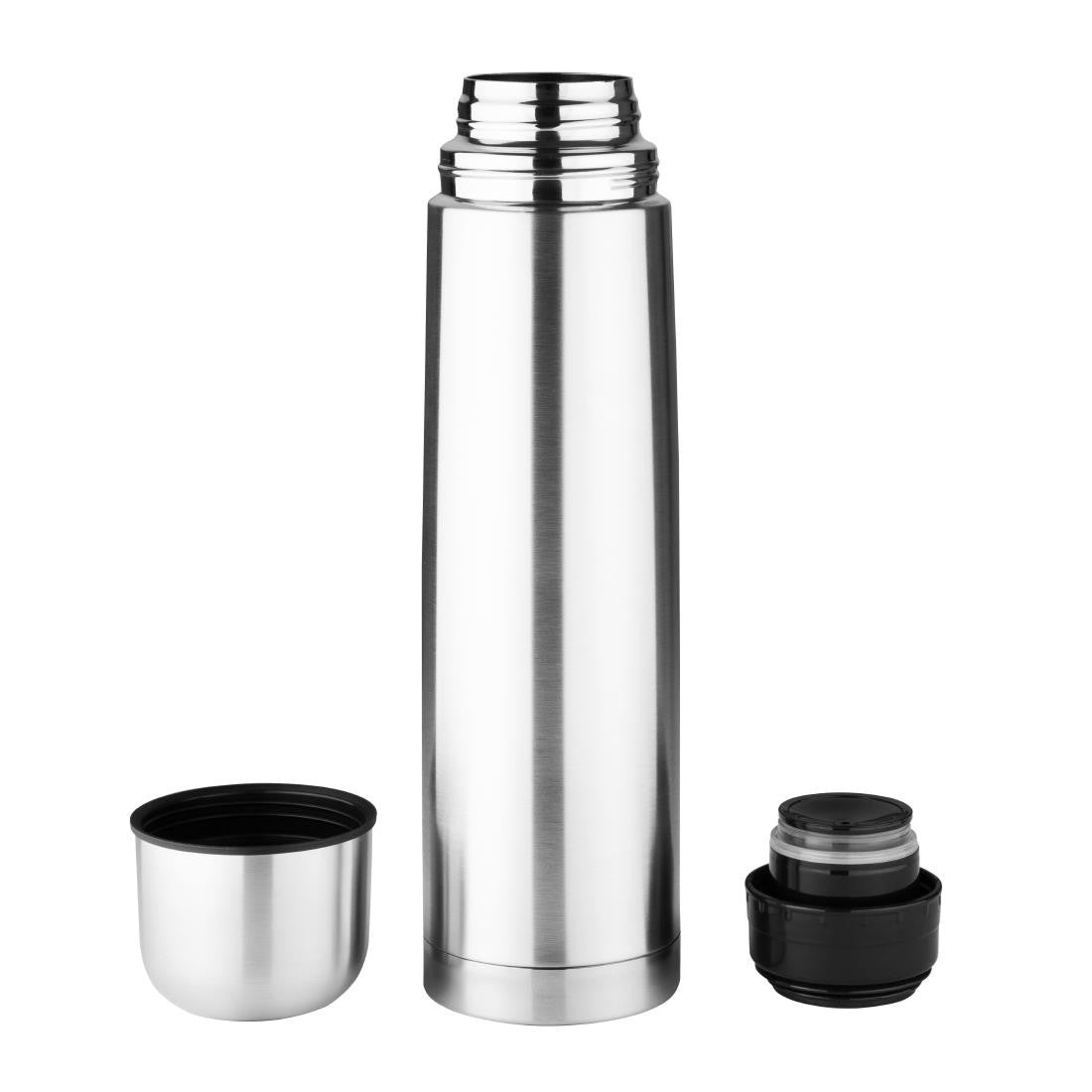 Olympia Vacuum Flask Stainless Steel 1Ltr CN696