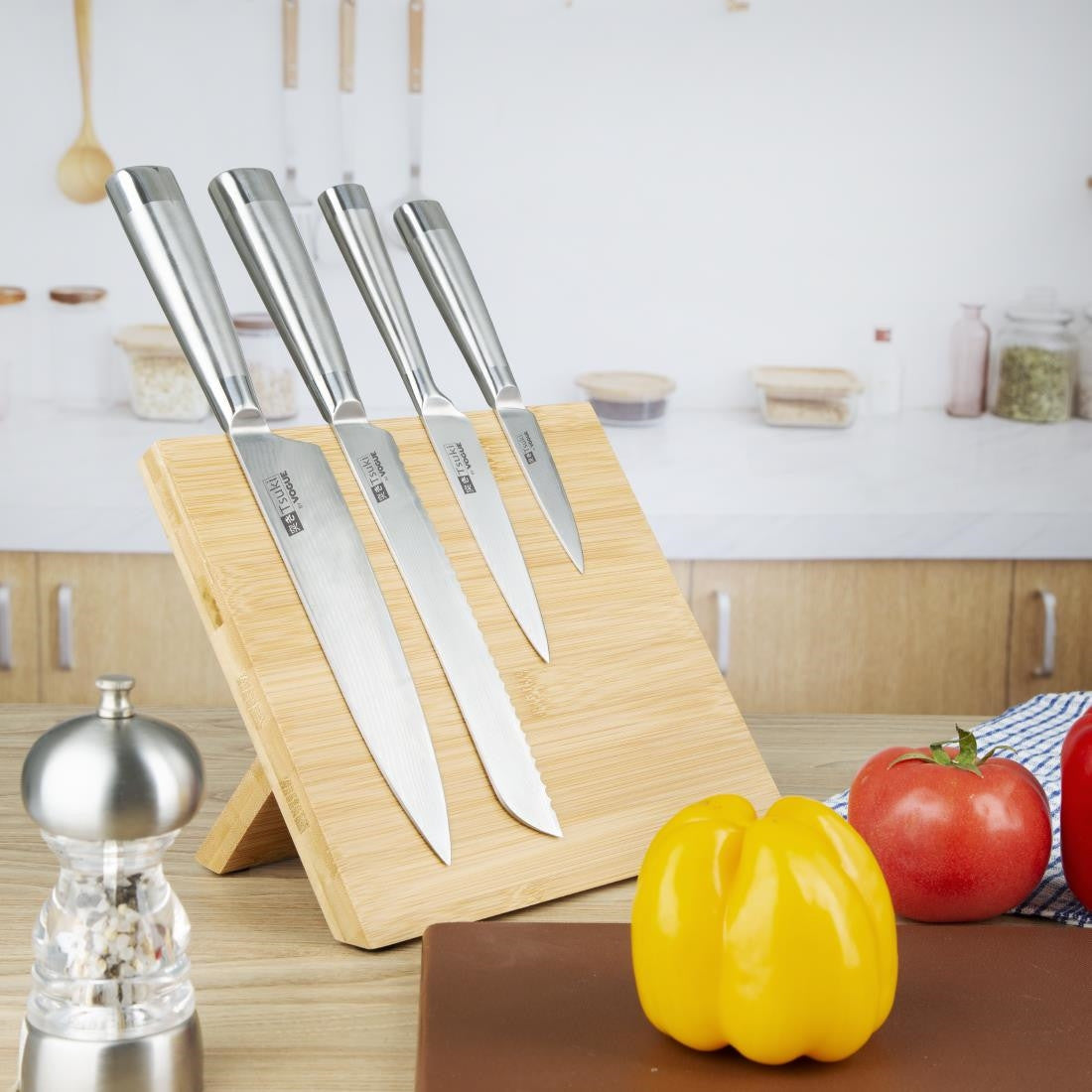 Vogue Wooden Magnetic Knife Stand 245mm CP864
