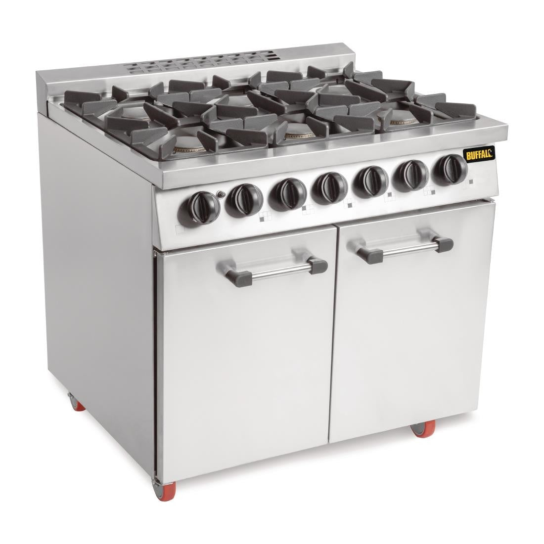 Buffalo 6 Burner Gas Oven Range with Castors CT253