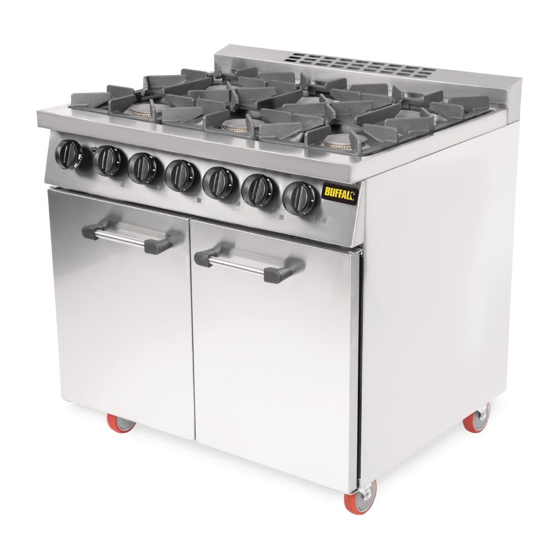 Buffalo 6 Burner Gas Oven Range with Castors CT253