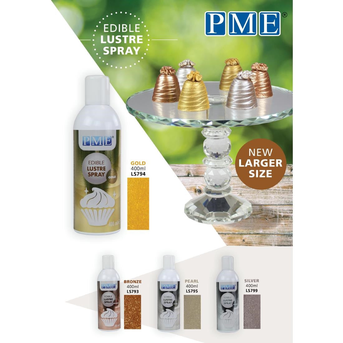 PME Edible Lustre Spray Pearl 400ml CX148