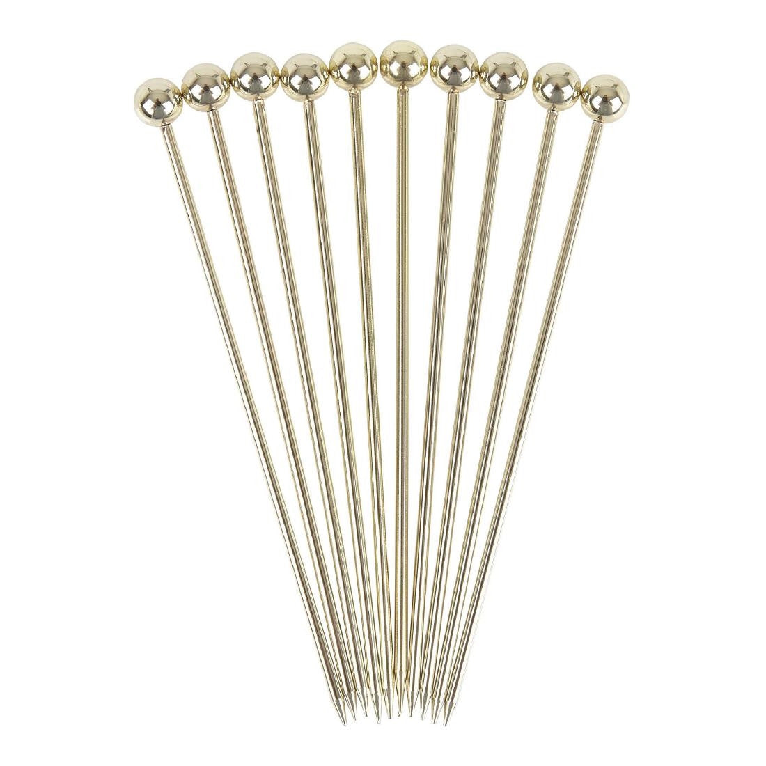 Beaumont Ball Garnish Pick Gold Plated (Pack of 10) CZ589