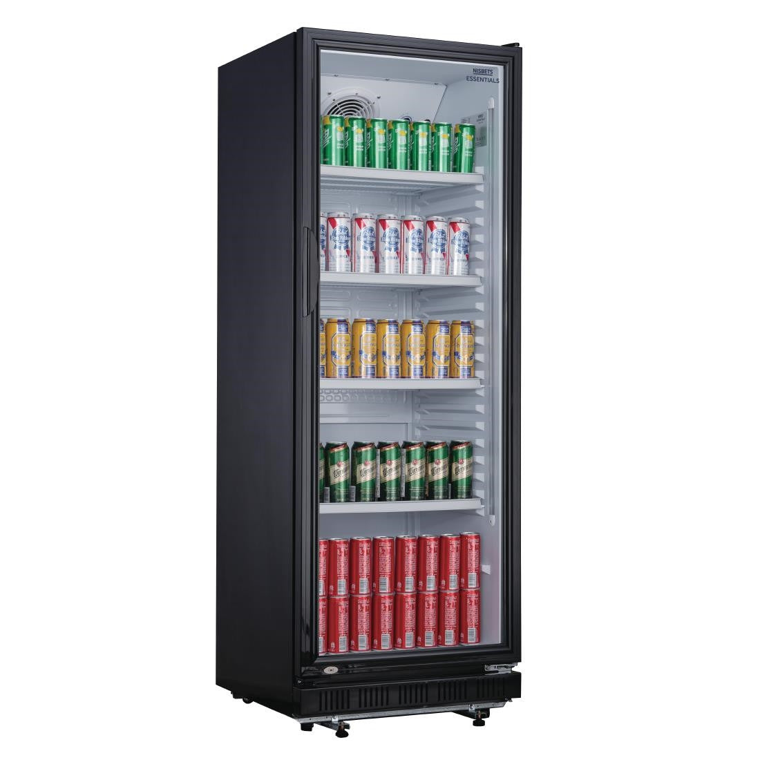 Nisbets Essentials Upright Display Fridge Black 346Ltr DG280