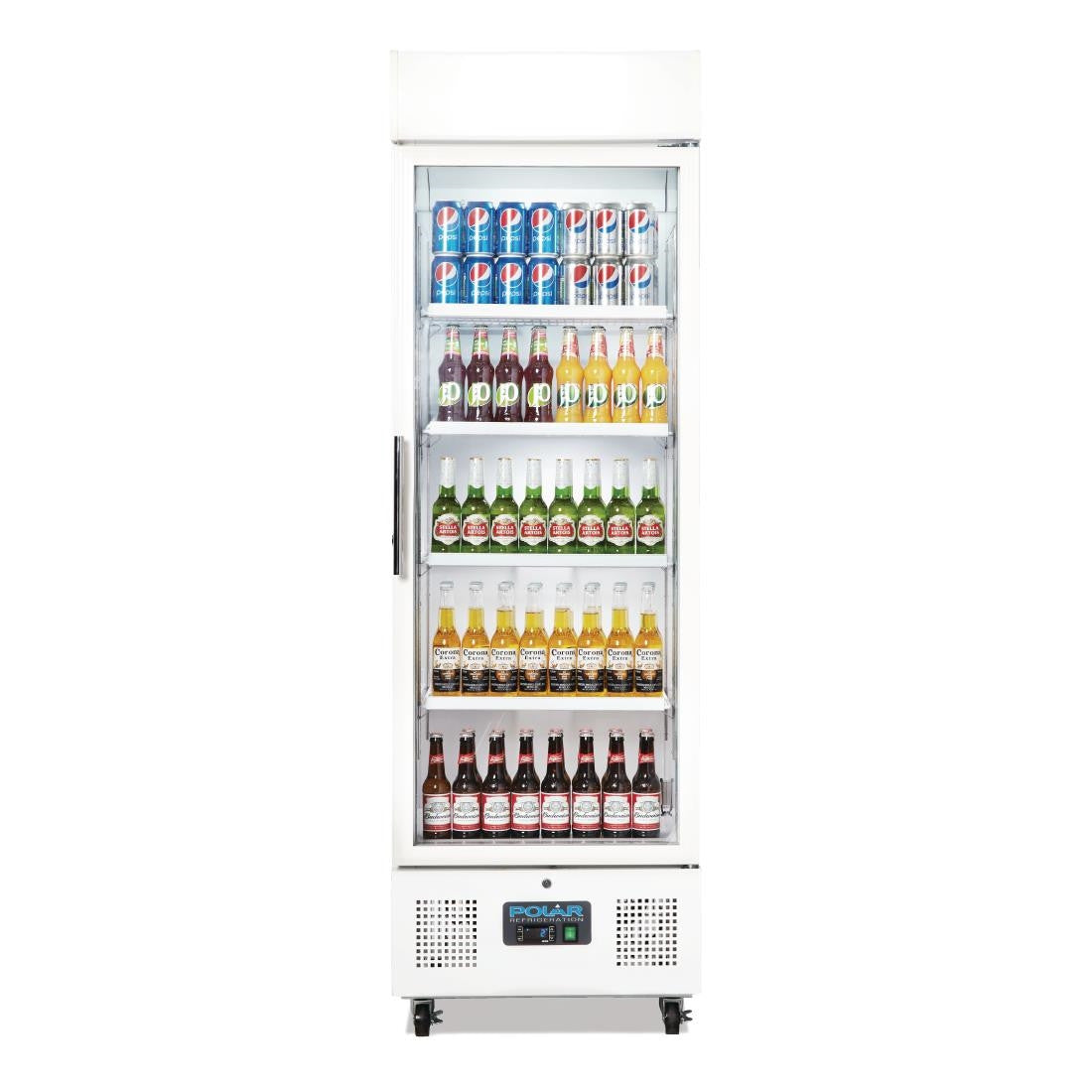 Polar G-Series Upright Display Fridge 368Ltr White DM076