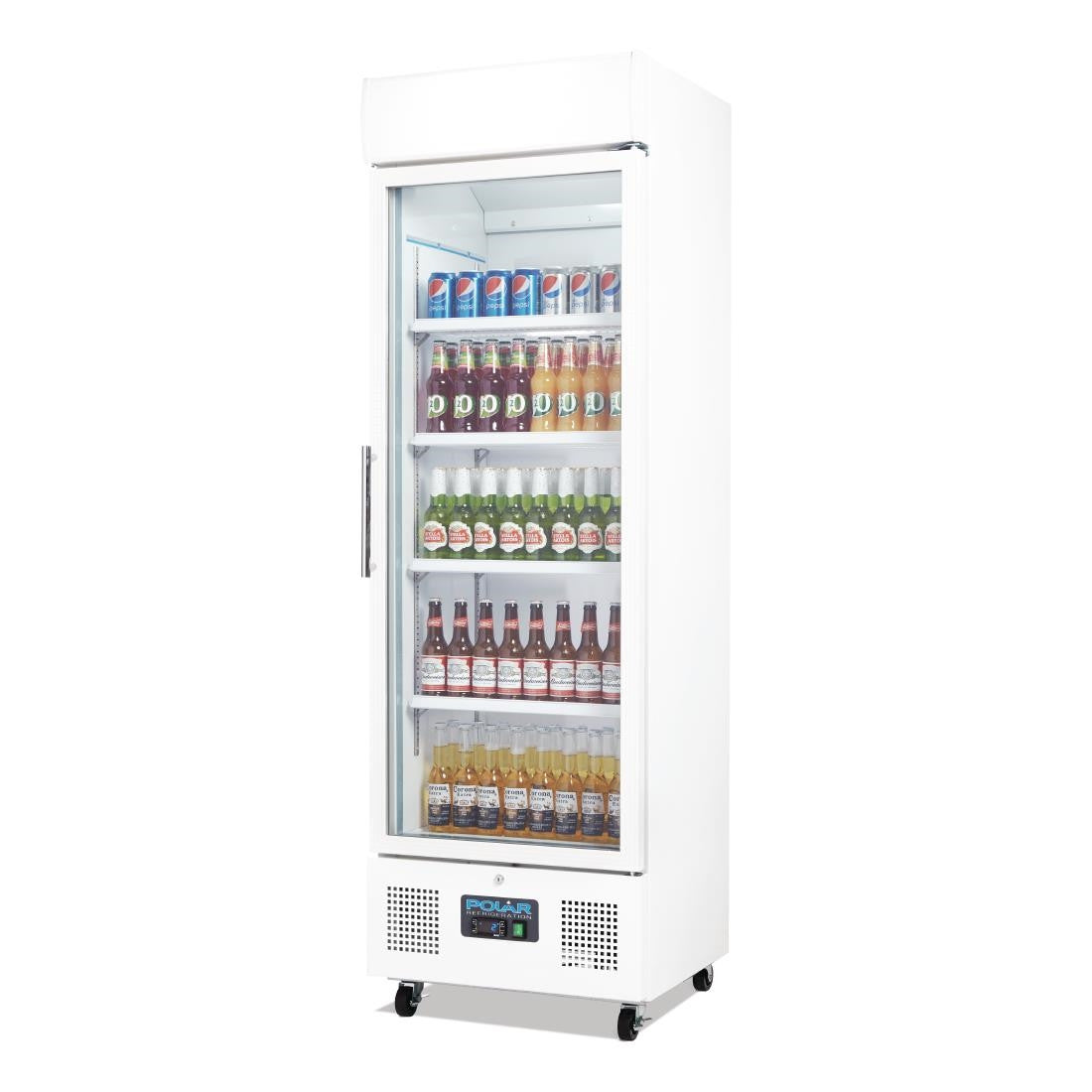 Polar G-Series Upright Display Fridge 368Ltr White DM076