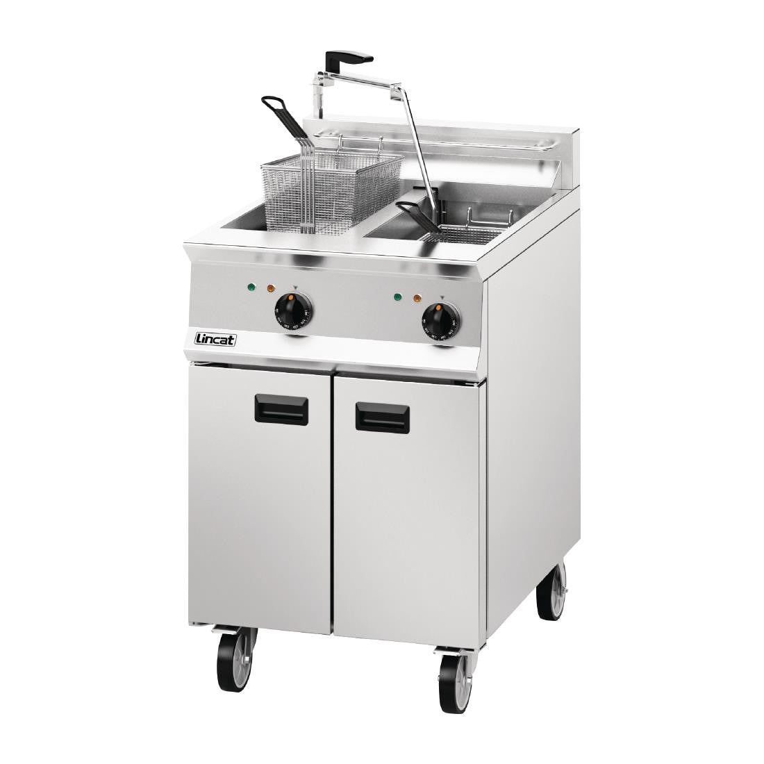 Lincat Opus 800 Twin Tank Twin Basket Free Standing Electric Filtration Fryer OE8113/OP DM527