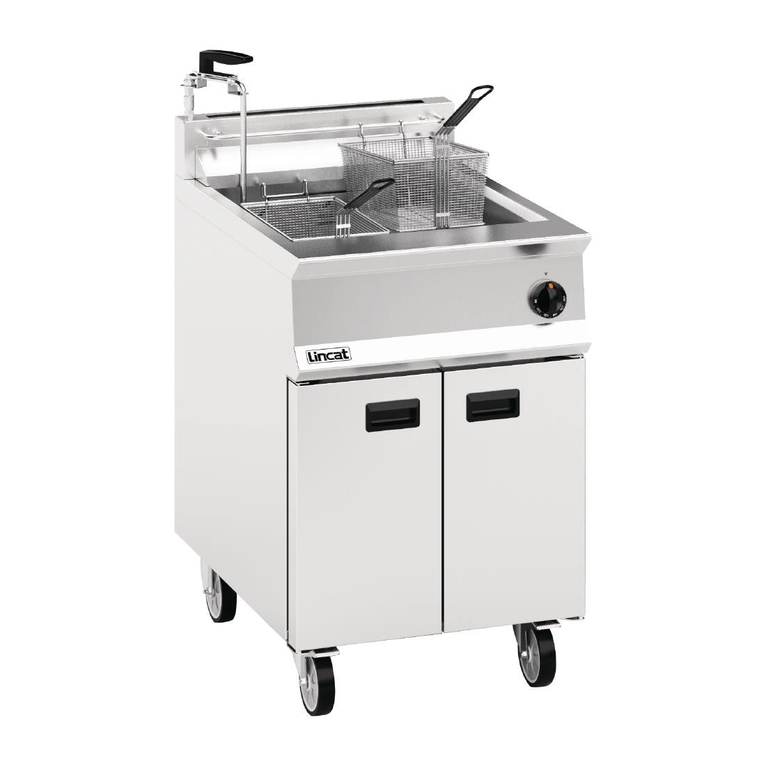 Lincat Opus 800 Single Tank Twin Basket Free Standing Natural Gas Filtration Fryer OG8107/OP DM535-N