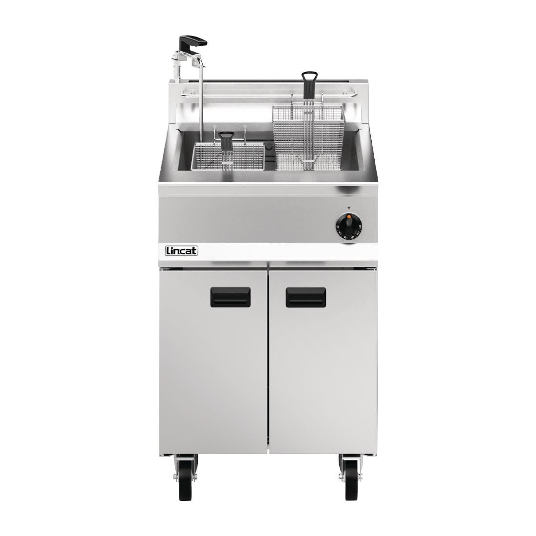 Lincat Opus 800 Single Tank Twin Basket Free Standing Natural Gas Filtration Fryer OG8107/OP DM535-N