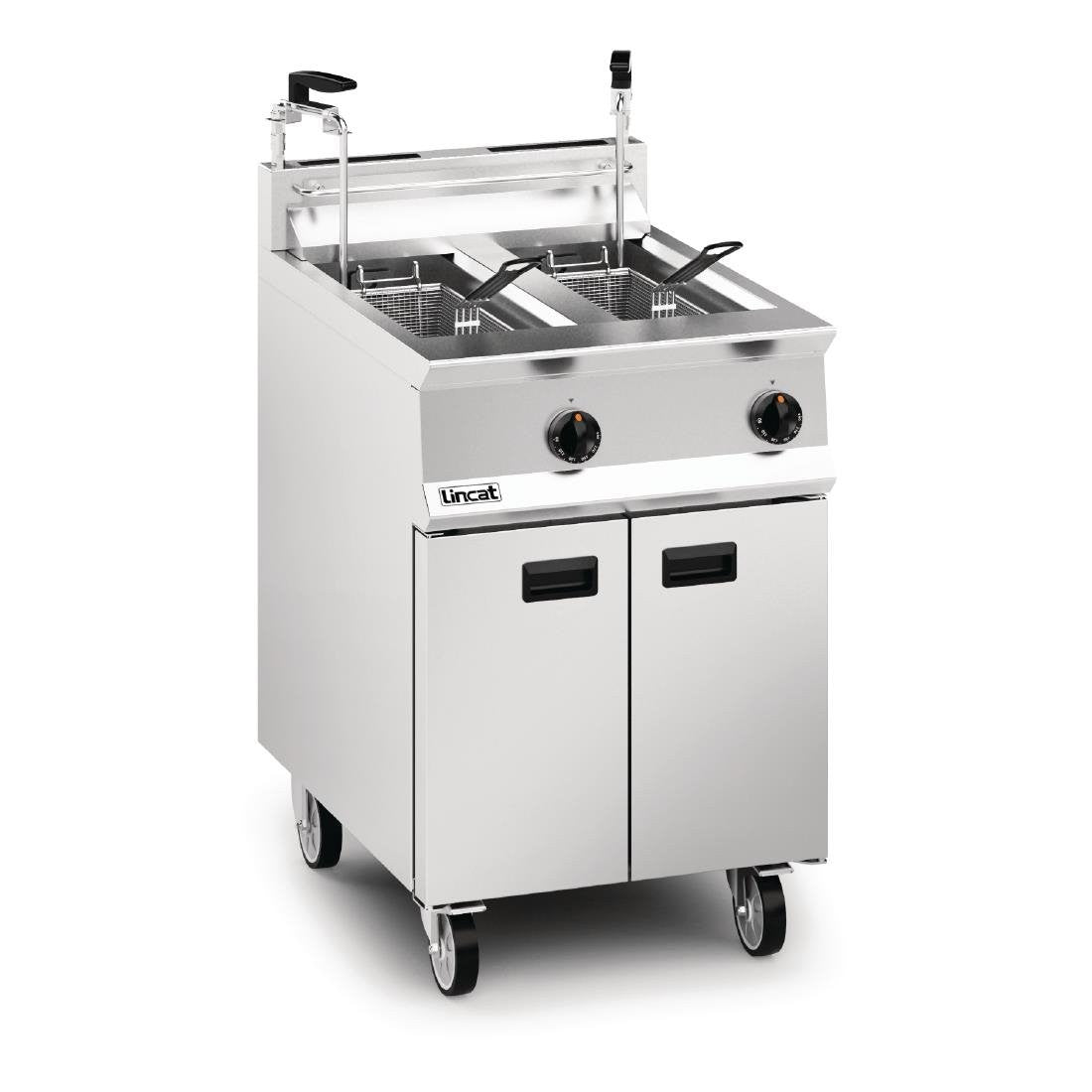 Lincat Opus 800 Twin Tank Twin Basket Free Standing Propane Gas Dual Filtration Fryer OG8111/OP2 DM540-P