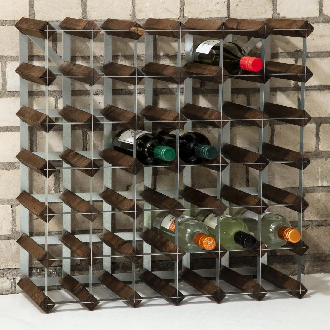 Wine Rack Dark Wood 42 Bottle DN634