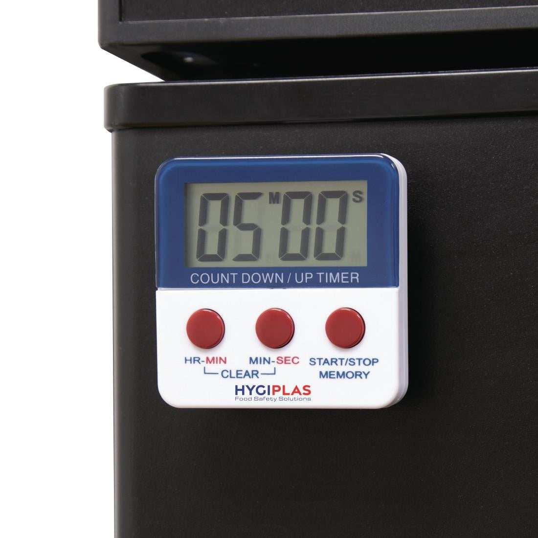 Hygiplas Magnetic Countdown Timer mounted on the refrigerator door.