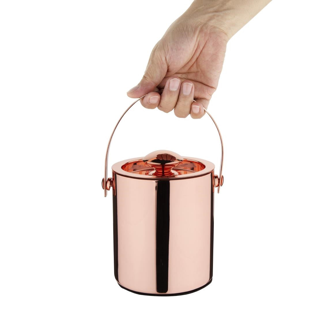 Olympia Double Walled Ice Bucket with Lid 1Ltr Copper DR740
