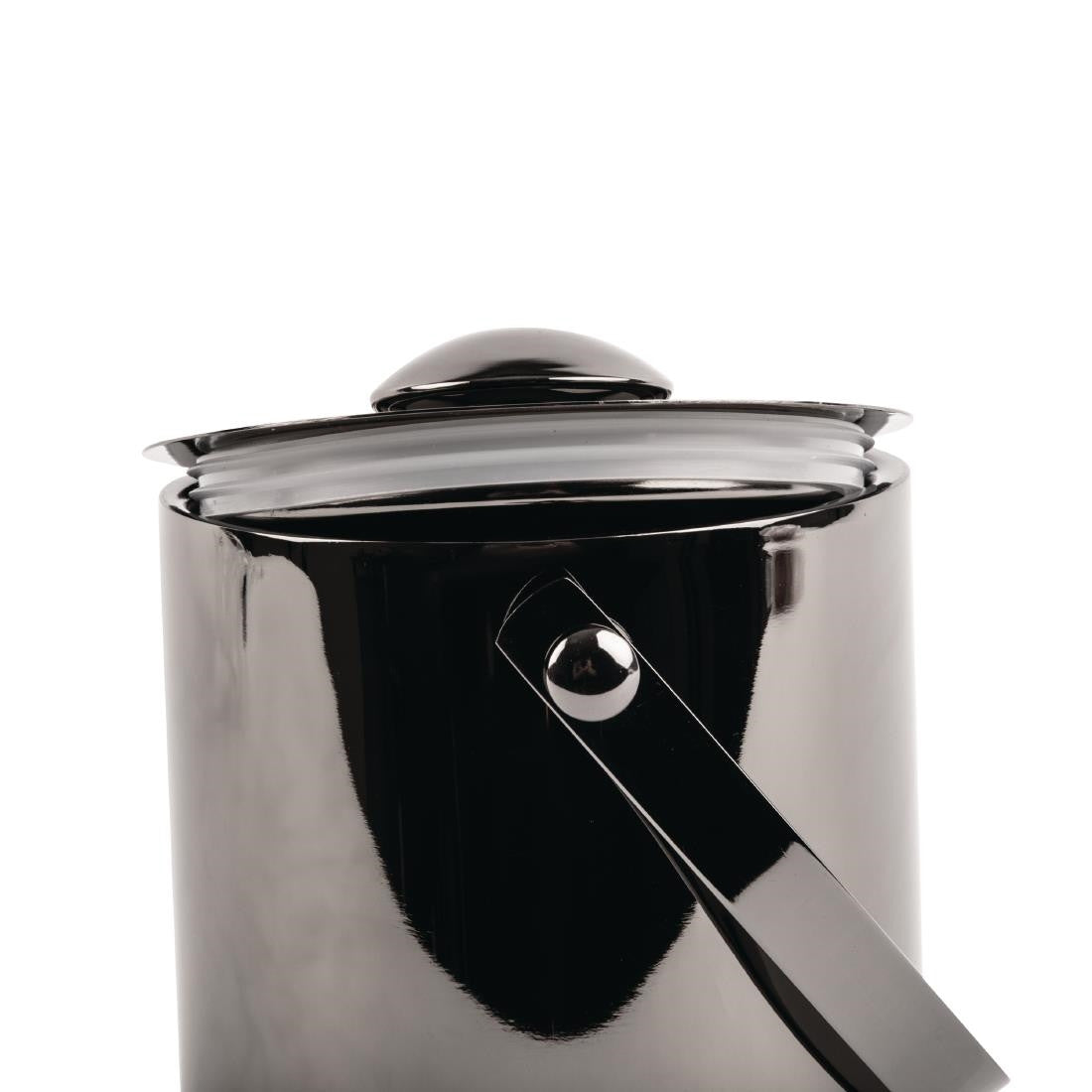 Olympia Double Walled Ice Bucket with Lid 1Ltr Gunmetal DR742