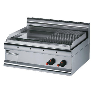 Lincat Silverlink 600 Steel Half Ribbed Natural Gas Griddle GS7/R/N E307-N