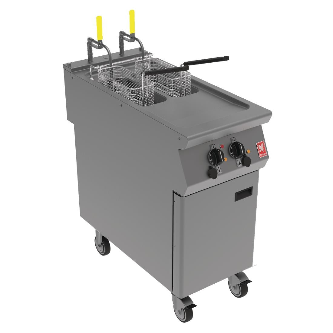 Falcon F900 Twin Pan, Twin Basket Electric Fryer on Castors E9342F2 FA517