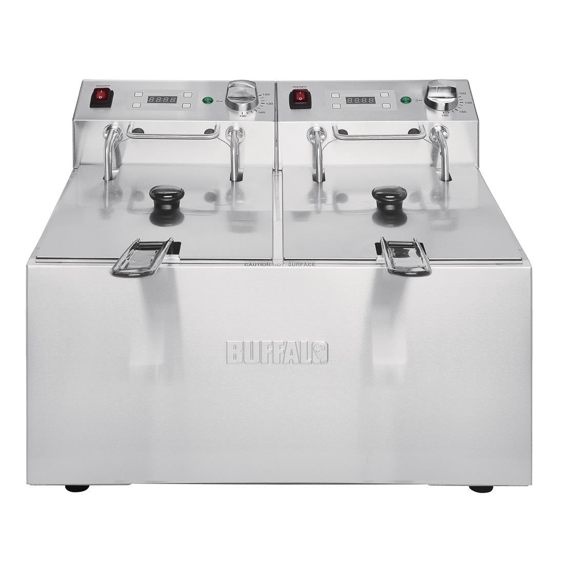 Buffalo Twin Tank Twin Basket 2x5Ltr Countertop Fryer with Timers 2x2.8kW FC259