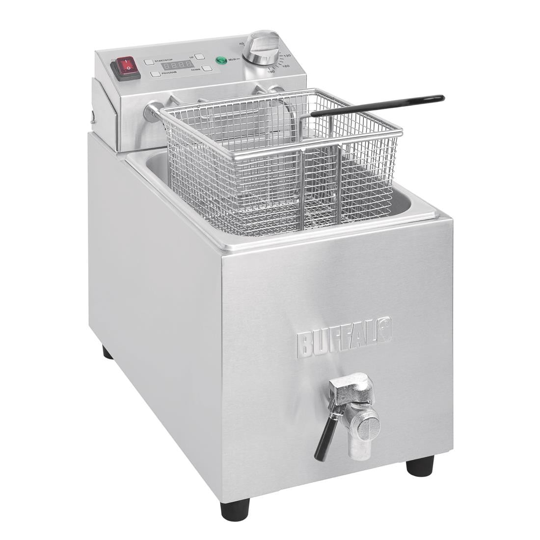 Buffalo Single Tank Single Basket 8Ltr Countertop Fryer with Timer 2.9kW FC374