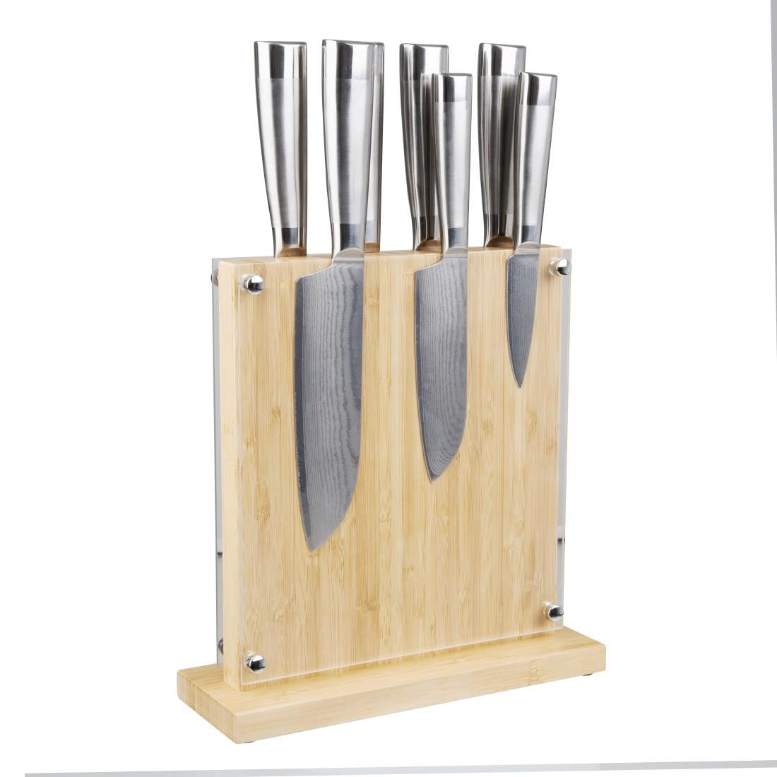 Vogue Wood Acrylic Magnetic Knife Block FS663