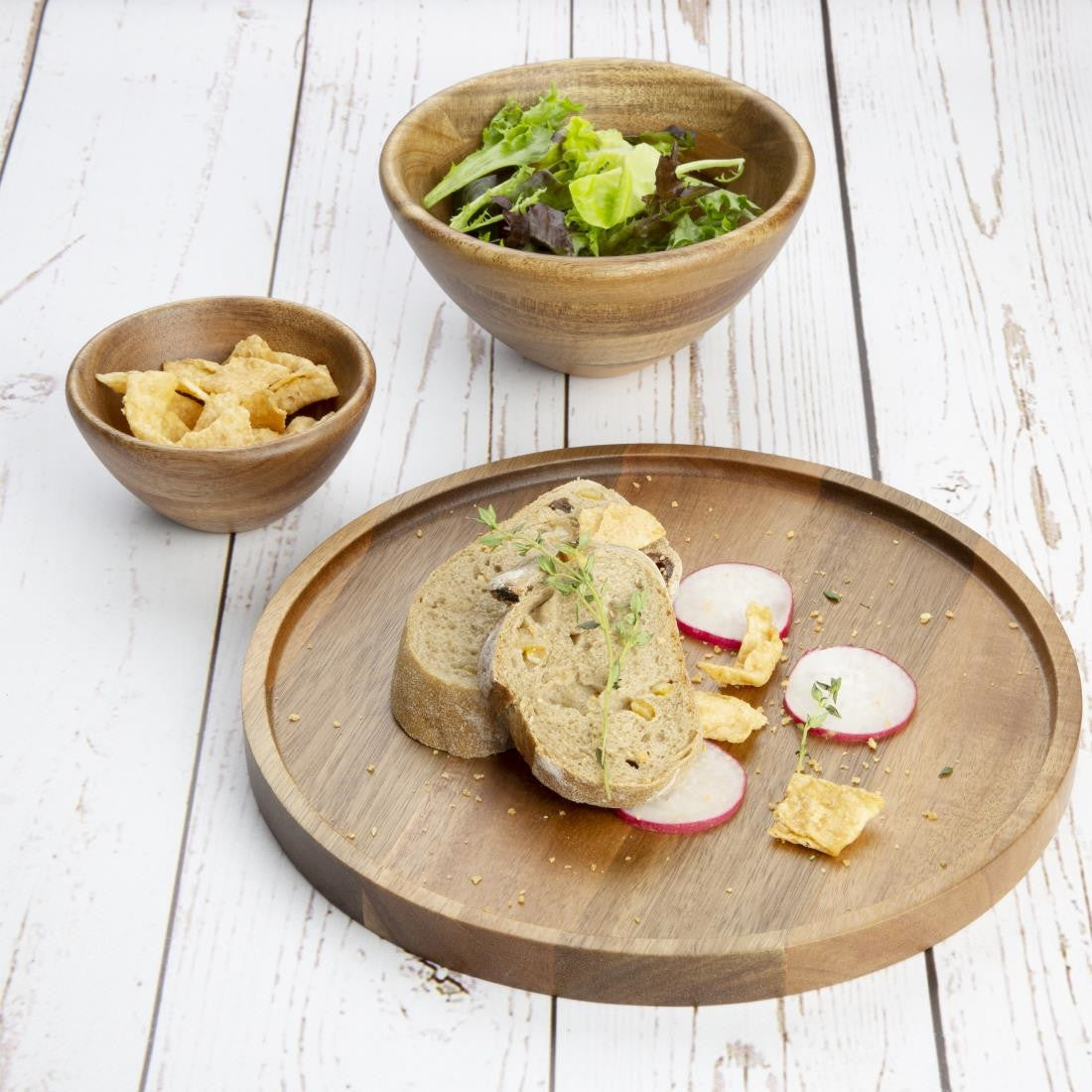 Olympia Acacia Round Plates 250(D)mm FT612