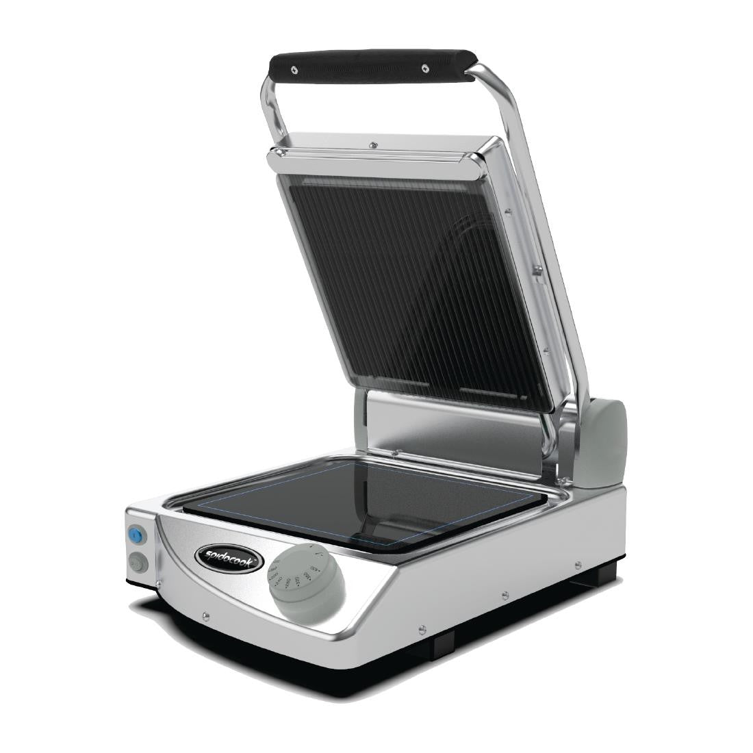 Spidocook Spidoglass Single Ribbed Upper Smooth Lower Contact Grill Manual FT846