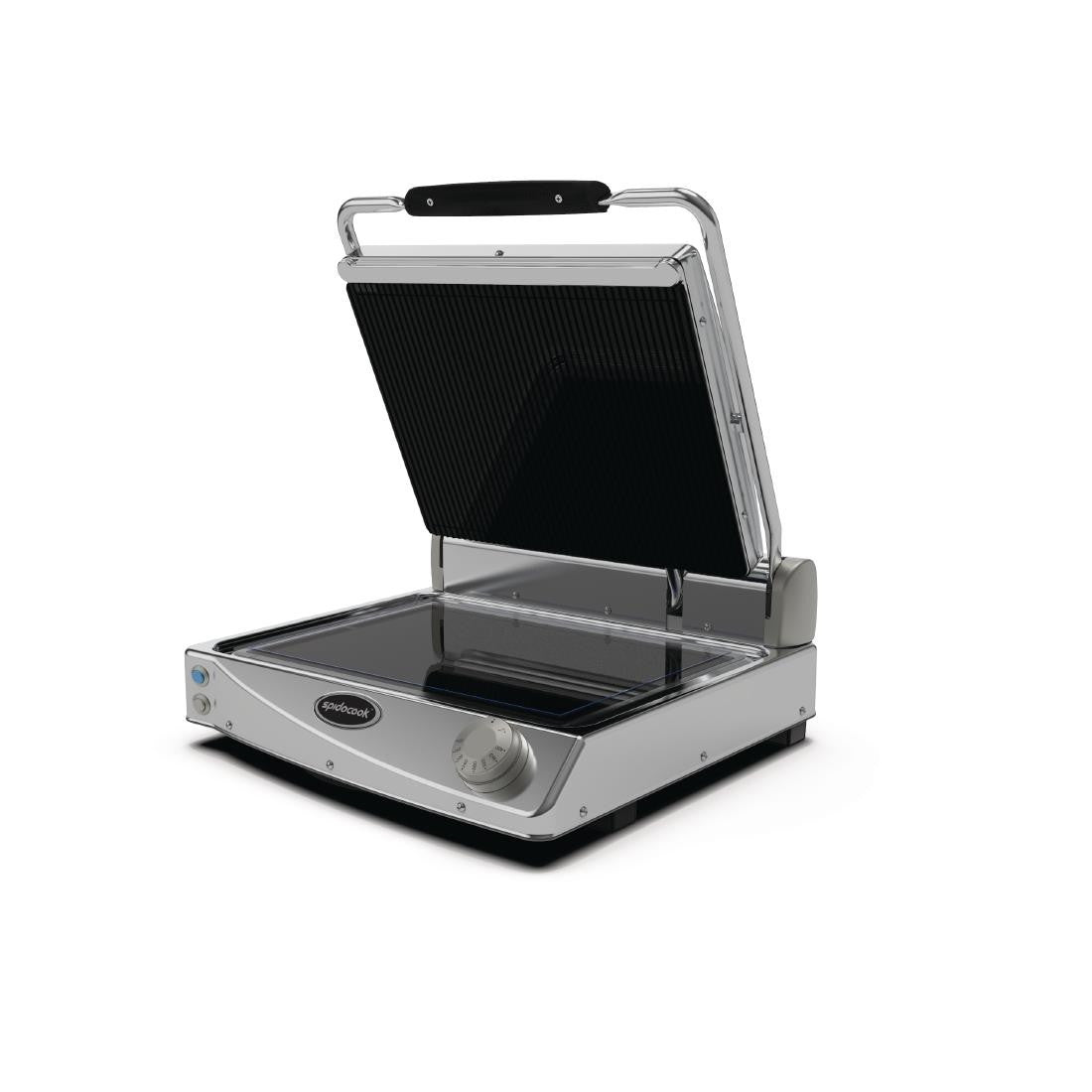 Spidocook Spidoglass Medium Ribbed Upper Smooth Lower Contact Grill Manual FT848