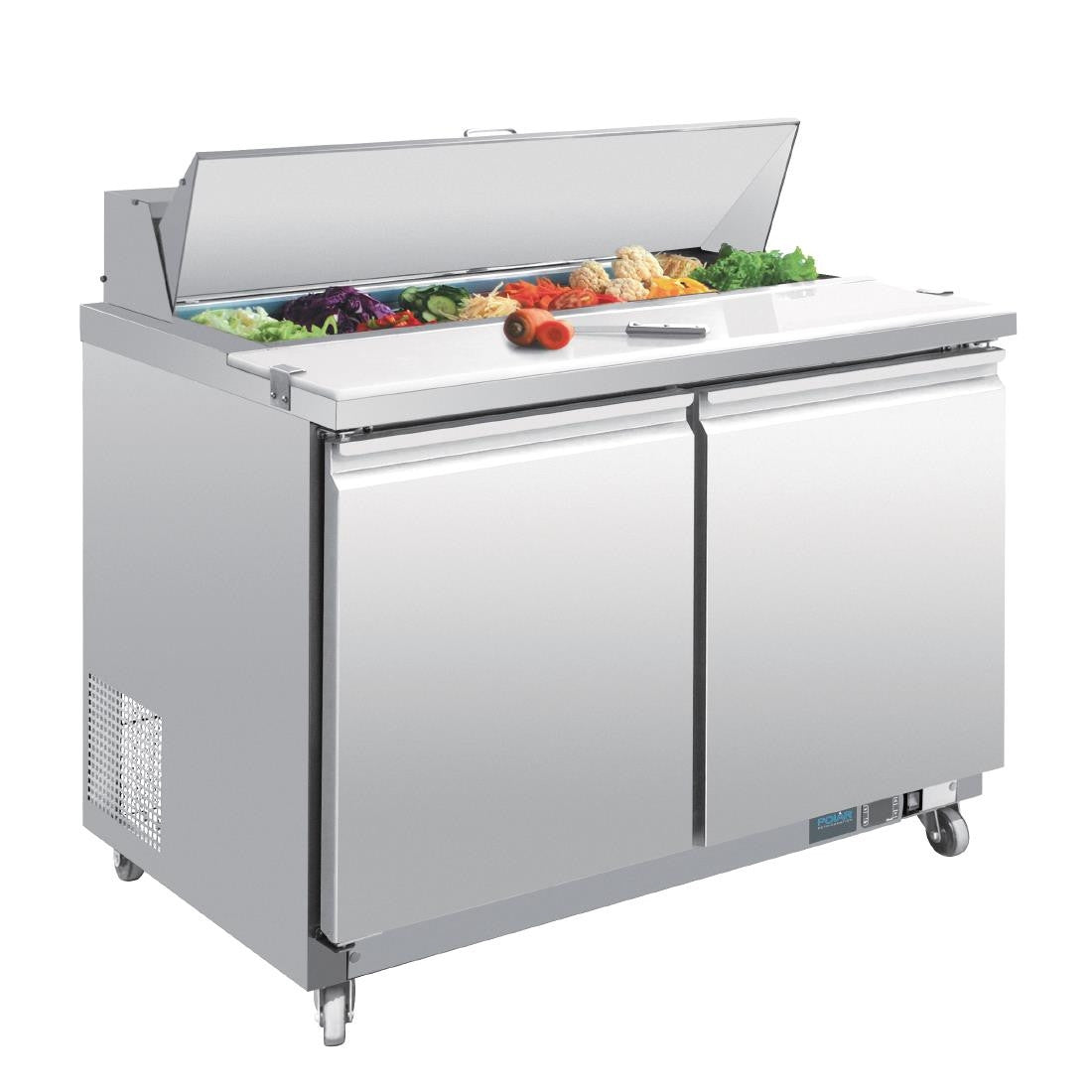 Polar U-Series Double Door Prep Counter Fridge 405Ltr GD882