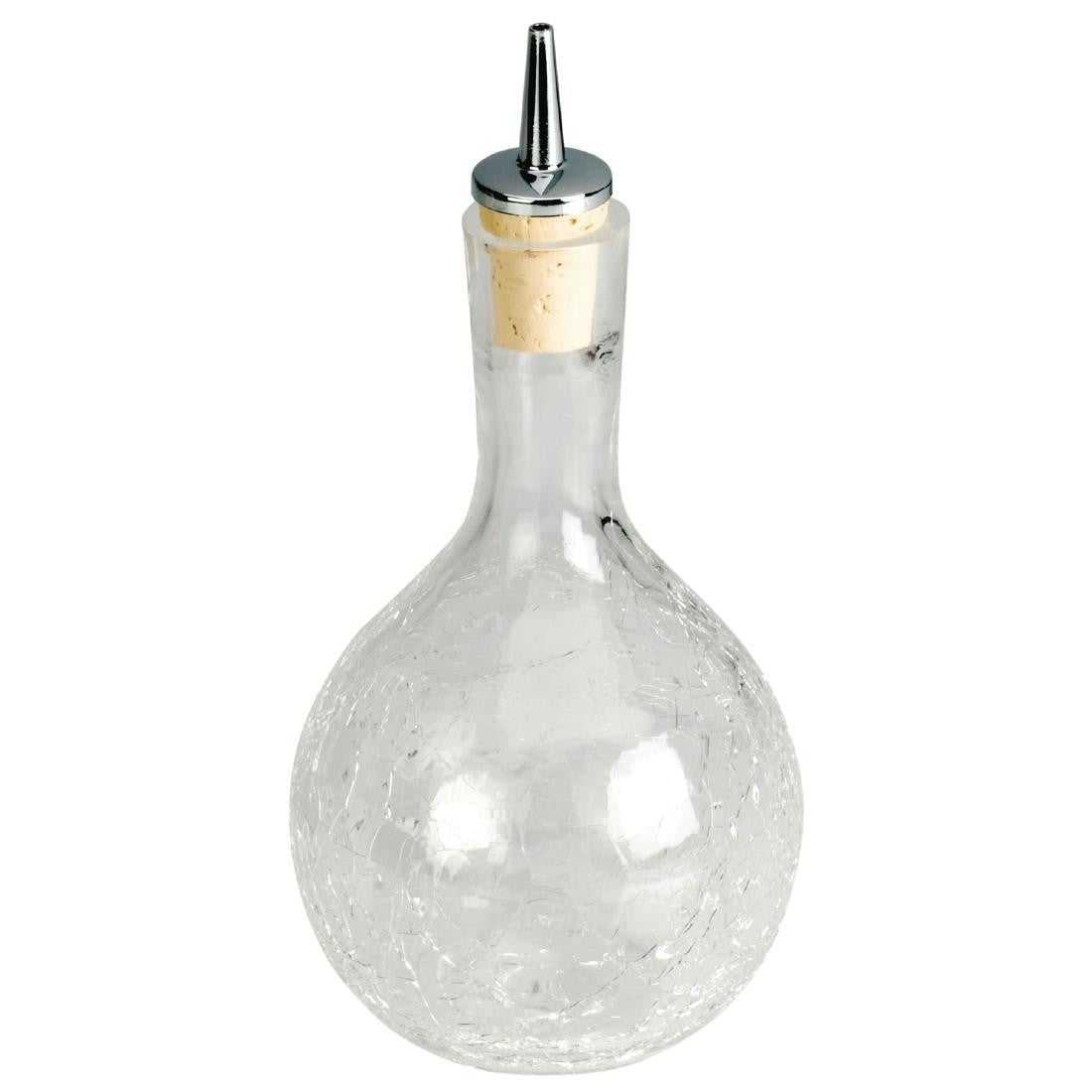 Bitters Dash Bottle Round Crackle Glass 330ml GK639