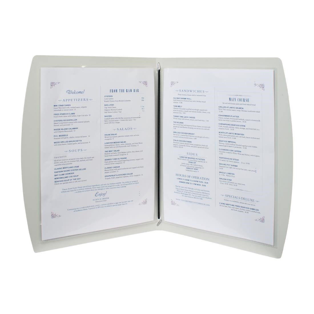 Securit Rio Menu Cover Silver A4 GL109