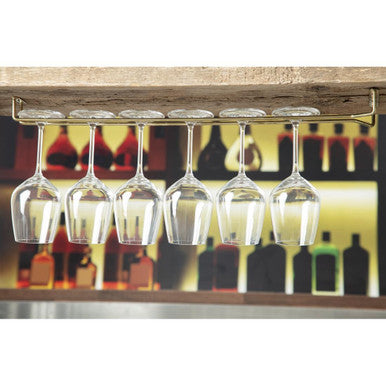 Beaumont Brass Wine Glass Rack 609mm GM205