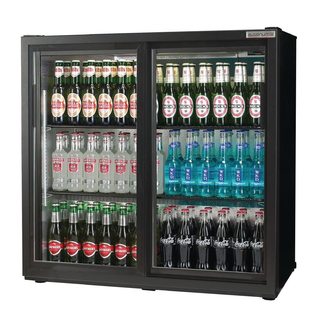 Autonumis Popular Double Sliding Door 3Ft Back Bar Cooler Black A215186 GN364