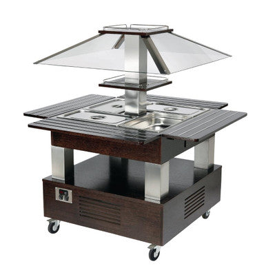 Roller Grill Chilled Salad Bar Square Dark Wood GP304