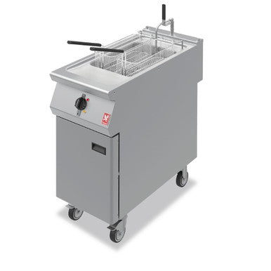 Falcon F900 Single Tank Twin Basket Free Standing Filtration Fryer on Castors E9341F HC102