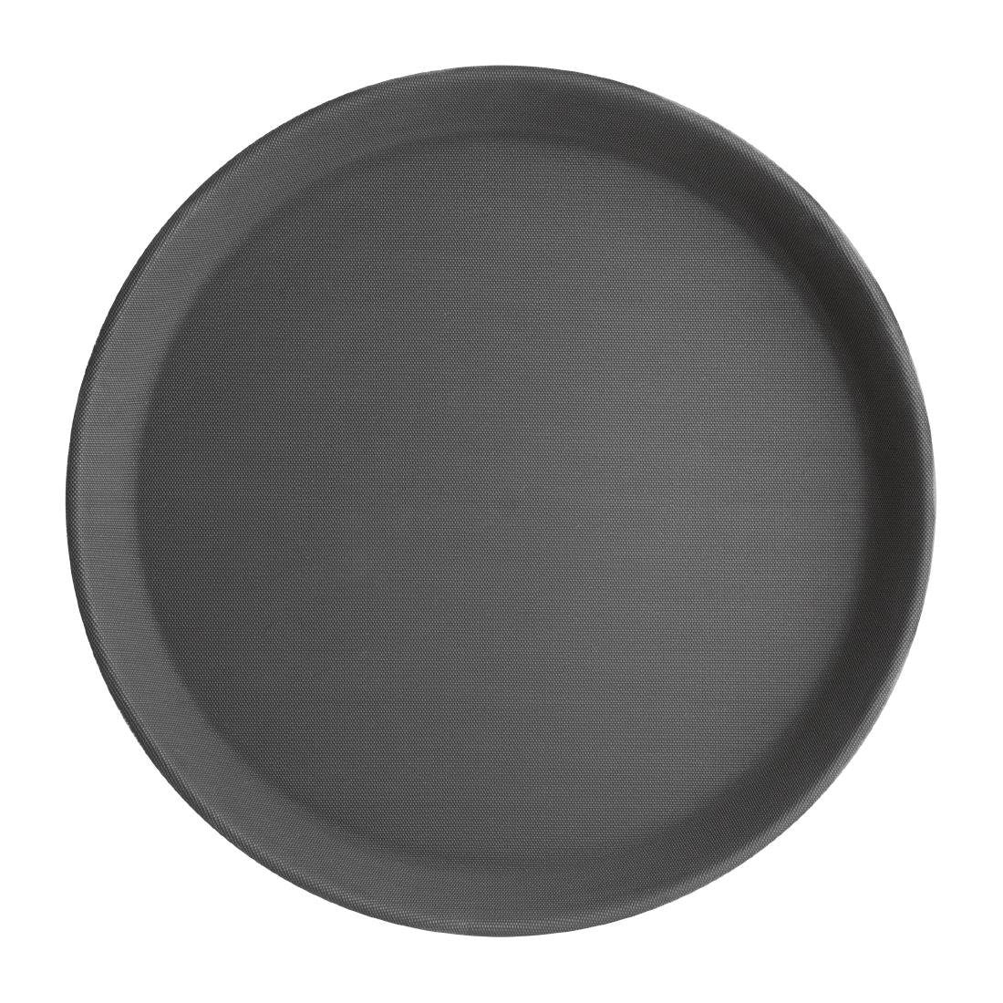 Olympia Round Non Slip Tray Black 11in