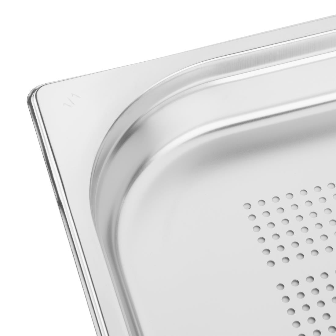 Vogue Stainless Steel Perforated 1/1 Gastronorm Tray 40mm K839