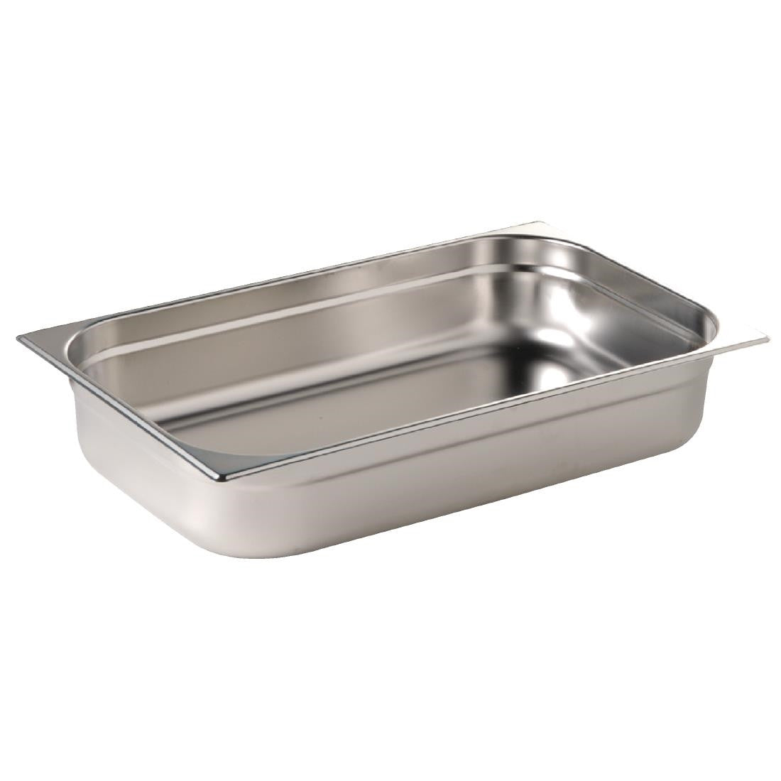 Side view of Vogue Stainless Steel 1/1 Gastronorm Pan 65mm.