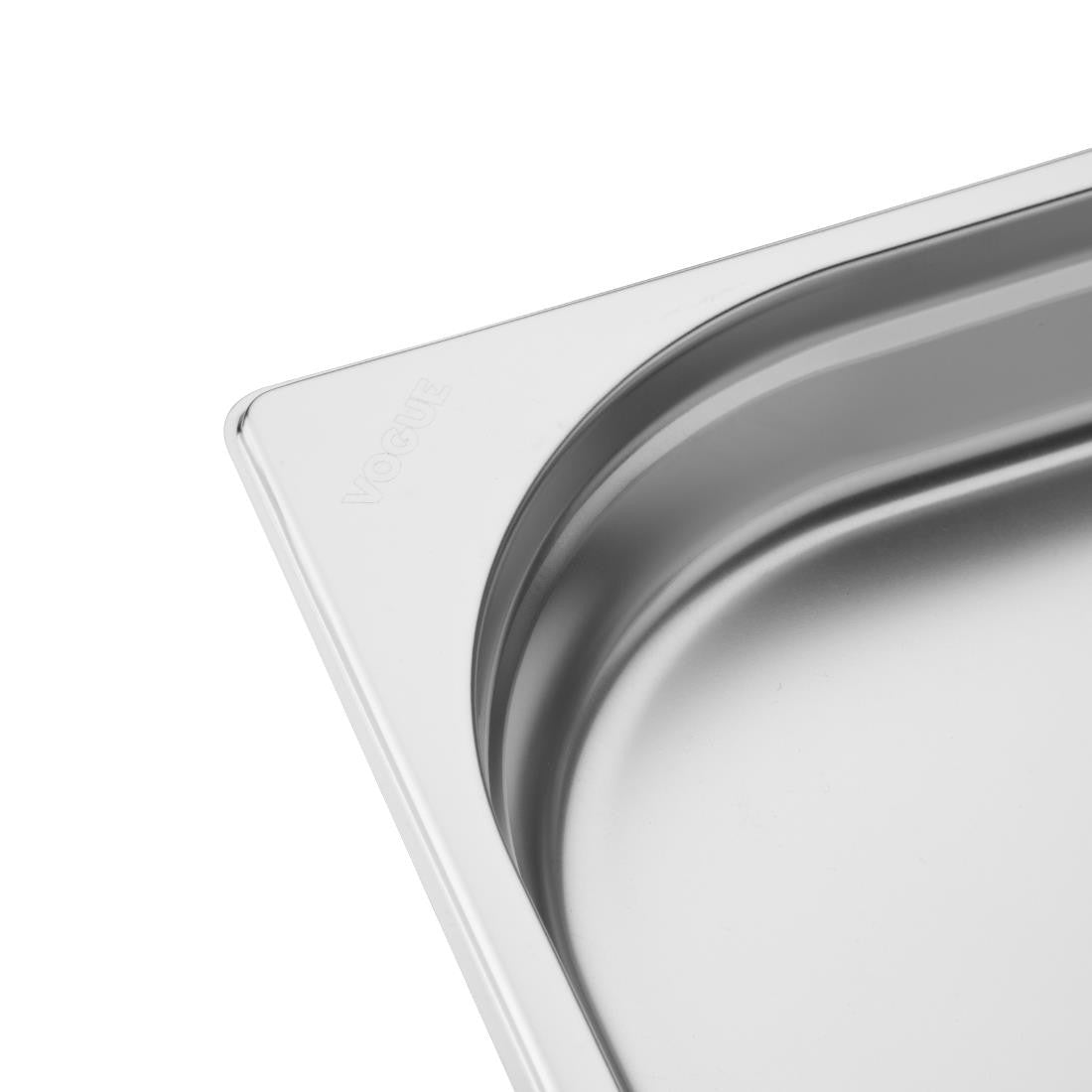 Corner of Vogue Stainless Steel Gastronorm Pan 40mm.