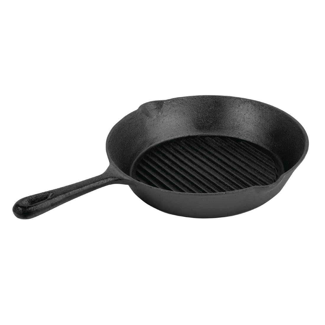 Vogue Round Cast Iron Ribbed Skillet Pan 267mm M652