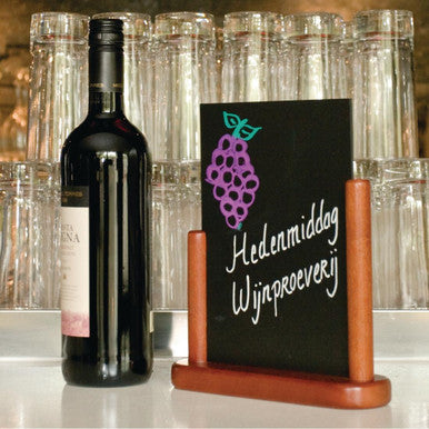 Securit Half Frame Table Top Blackboard 280mm x 200mm Mahogany P486