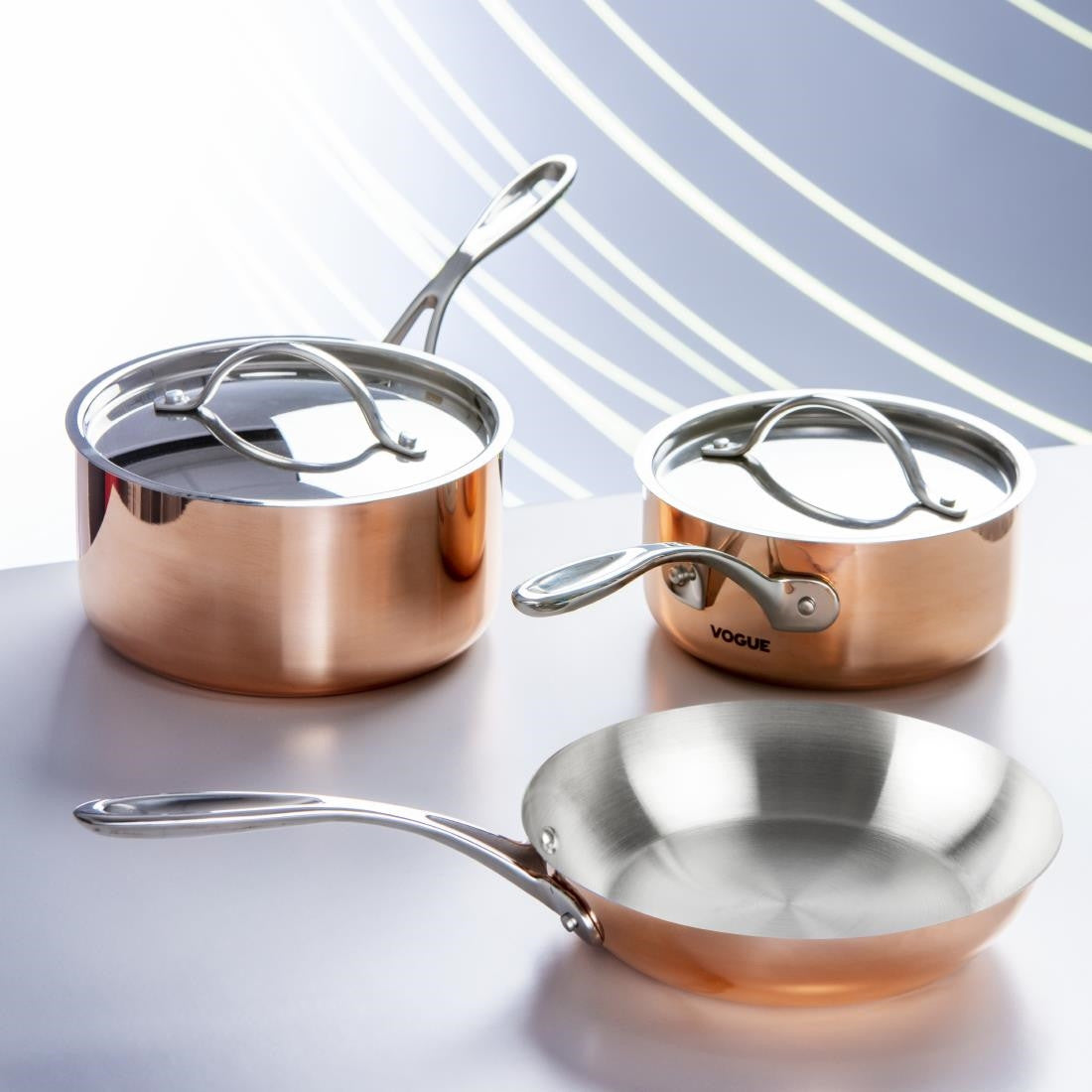 Vogue Cook Like A Pro 3-Piece Tri-Wall Copper Cookware Set SA655