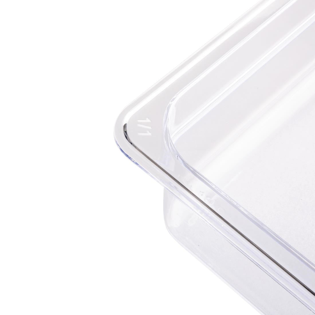 Vogue Polycarbonate 1/1 Gastronorm Container 100mm Clear U225