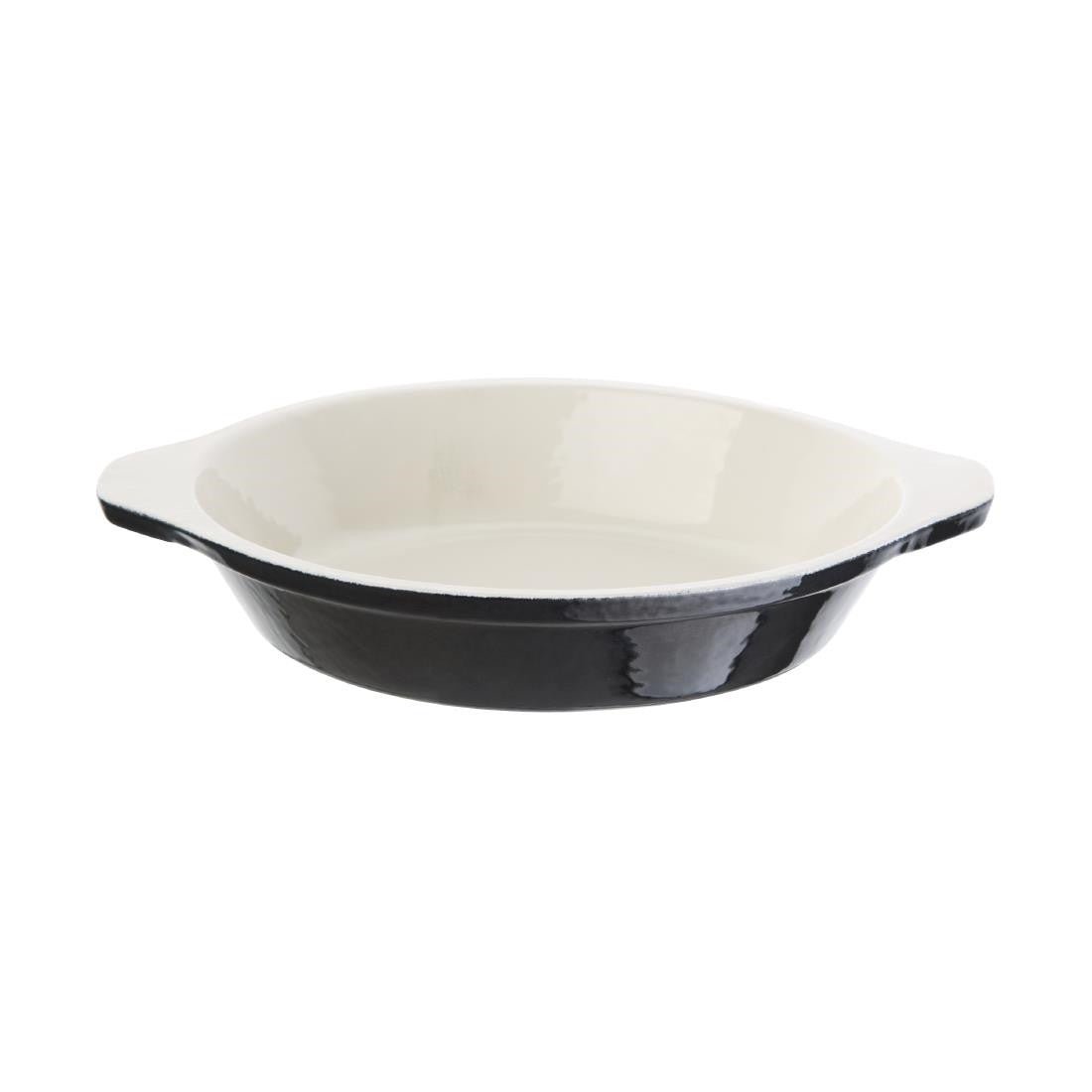 Vogue Black Cast Iron Round Gratin Dish 750ml U562