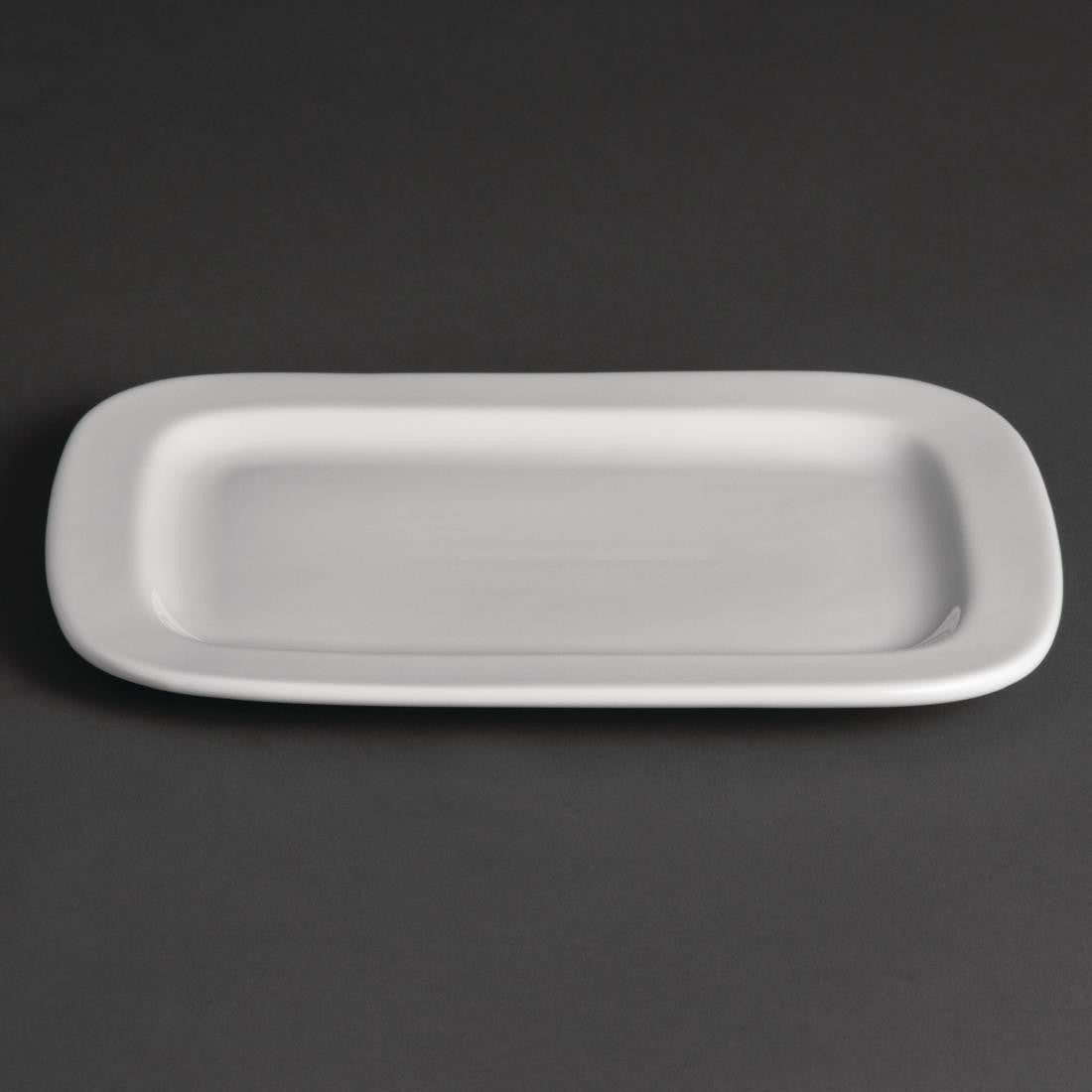 Olympia Whiteware Rounded Rectangular Plates 230mm 12 Pack U805