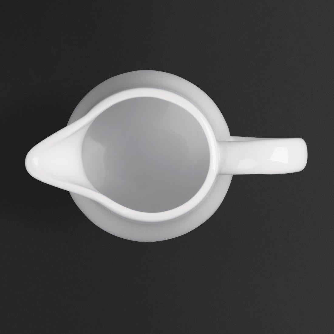 Top view of Olympia Whiteware Cream and Milk Jugs 170ml 6oz.