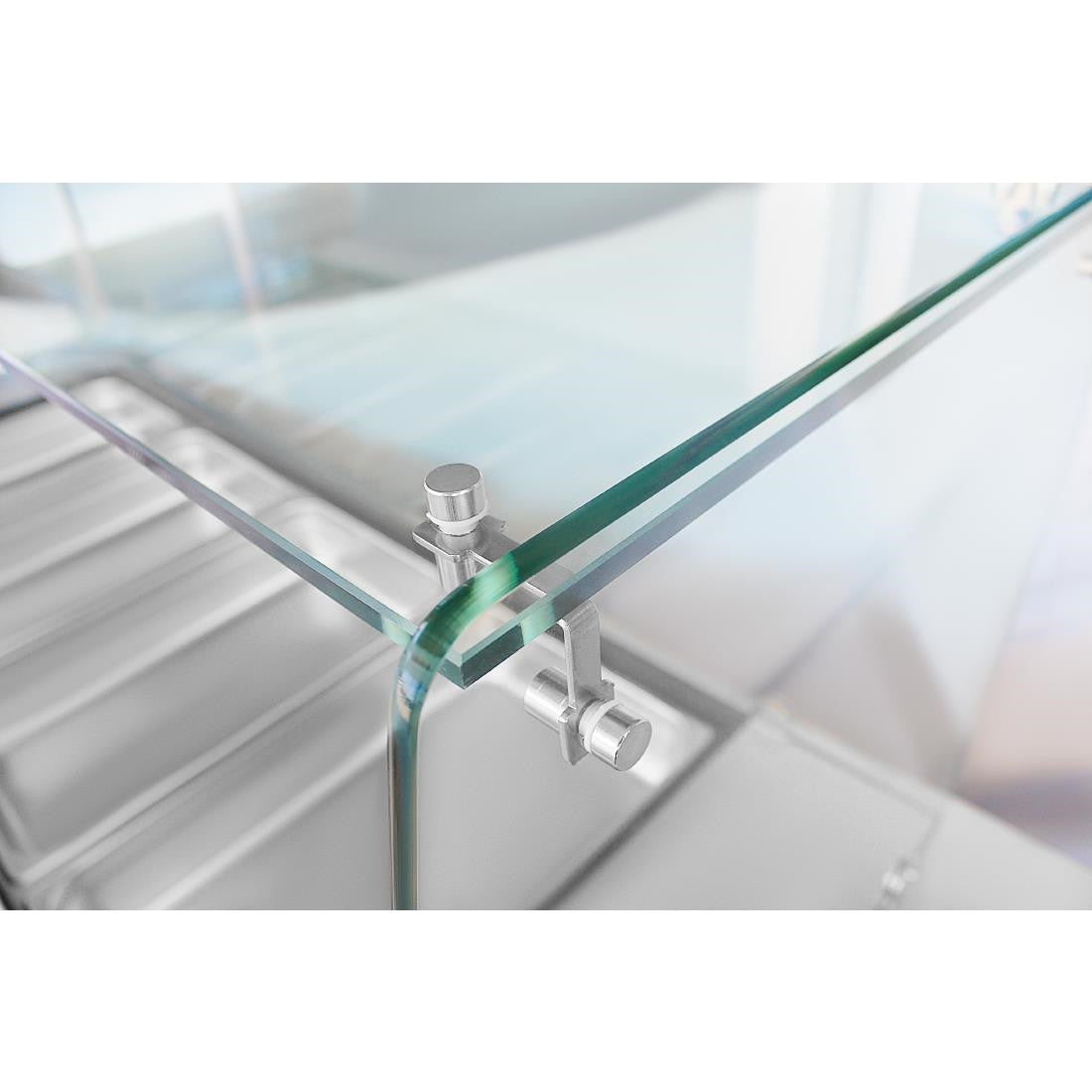 Polar U-Series GN Saladette Counter with Square Sneeze Guard 4 Door UA019