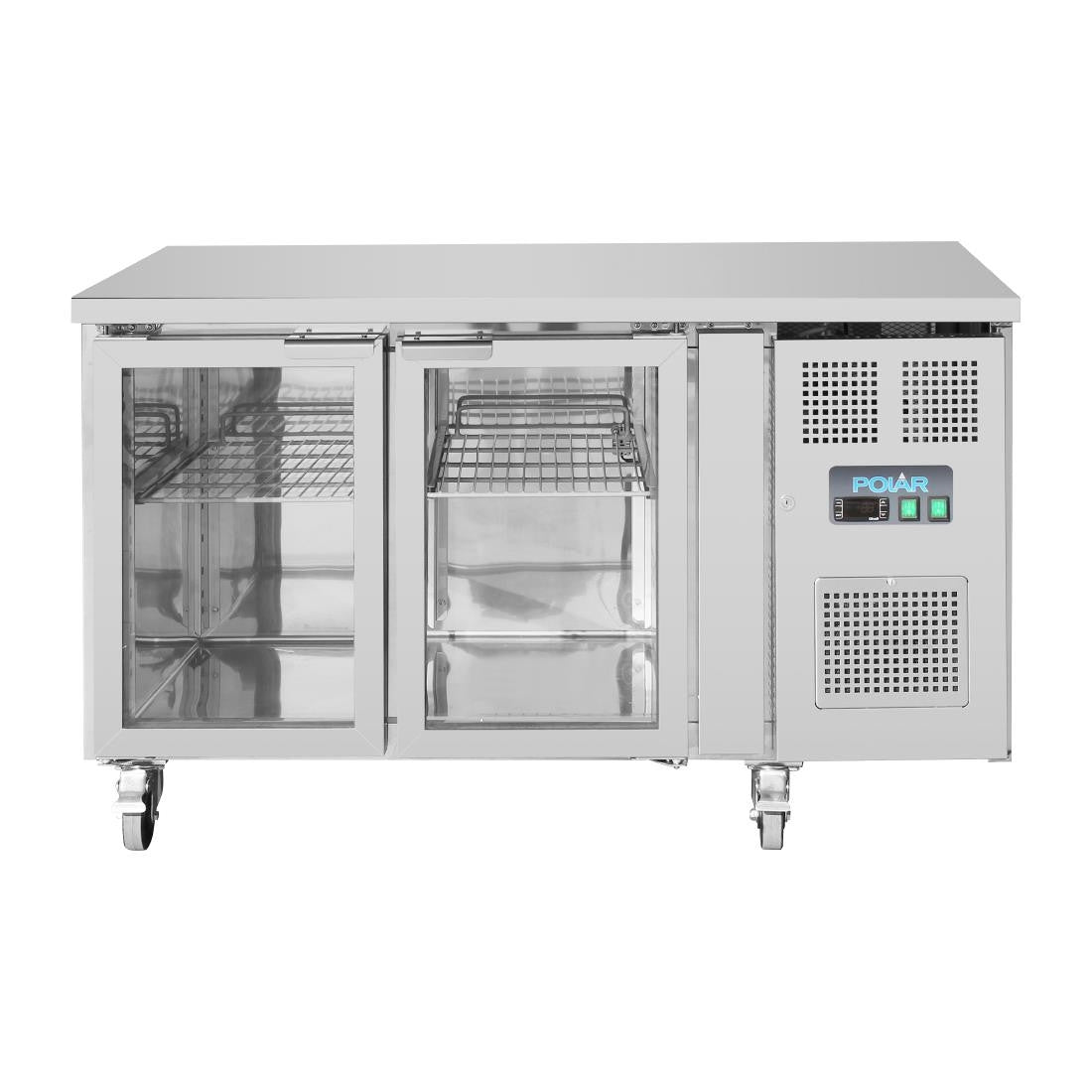 Polar U-Series 2 Door Counter Fridge with Glass Doors UA023