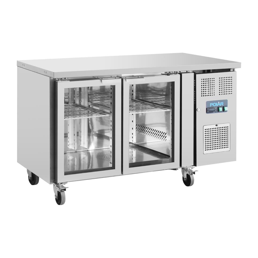 Polar U-Series 2 Door Counter Fridge with Glass Doors UA023