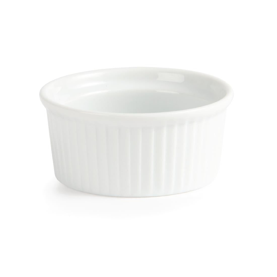Olympia Whiteware Ramekins 85mm in a white background.