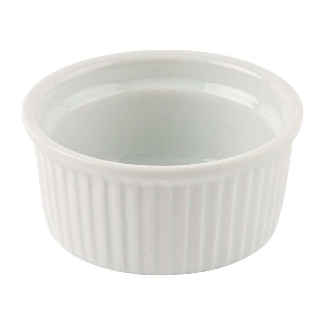 Side top view of Olympia Whiteware Ramekins 85mm.