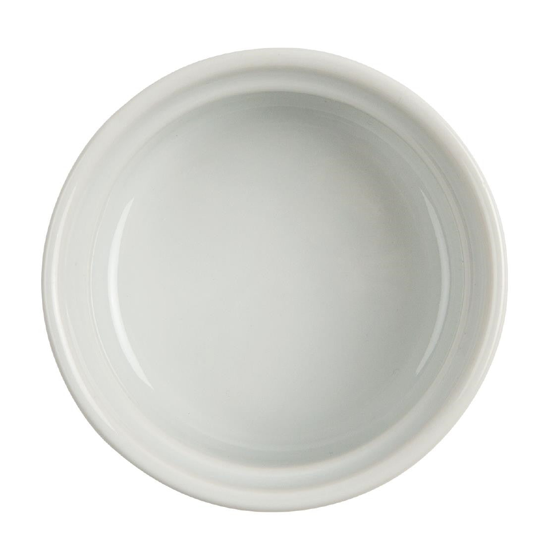 Bottom view of Olympia Whiteware Ramekins 70mm.